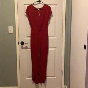 Long red dress
